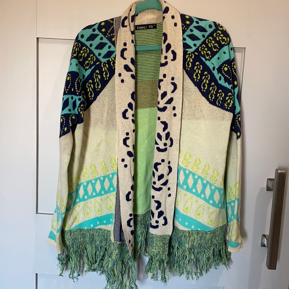 Gypsy 05 fringe sweater jacket S